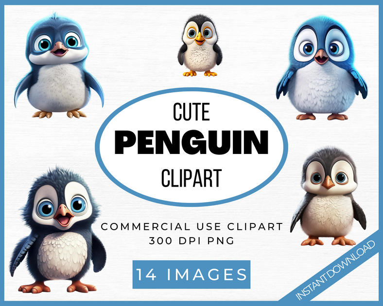 Buy Baby Penguins Clipart INSTANT DOWNLOAD Cute Penguin Instant