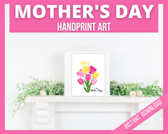Easy Mothers day Printable Handprint Card