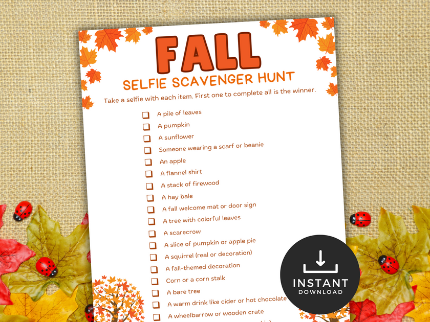 Fall Selfie Scavenger Hunt | LittleHaloJ