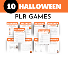 10 PLR Editable Halloween Games