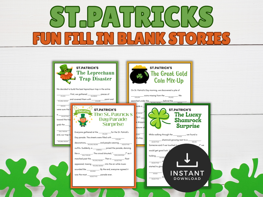 St. Patrick's Day Fill in the Blank Stories | LittleHaloJ