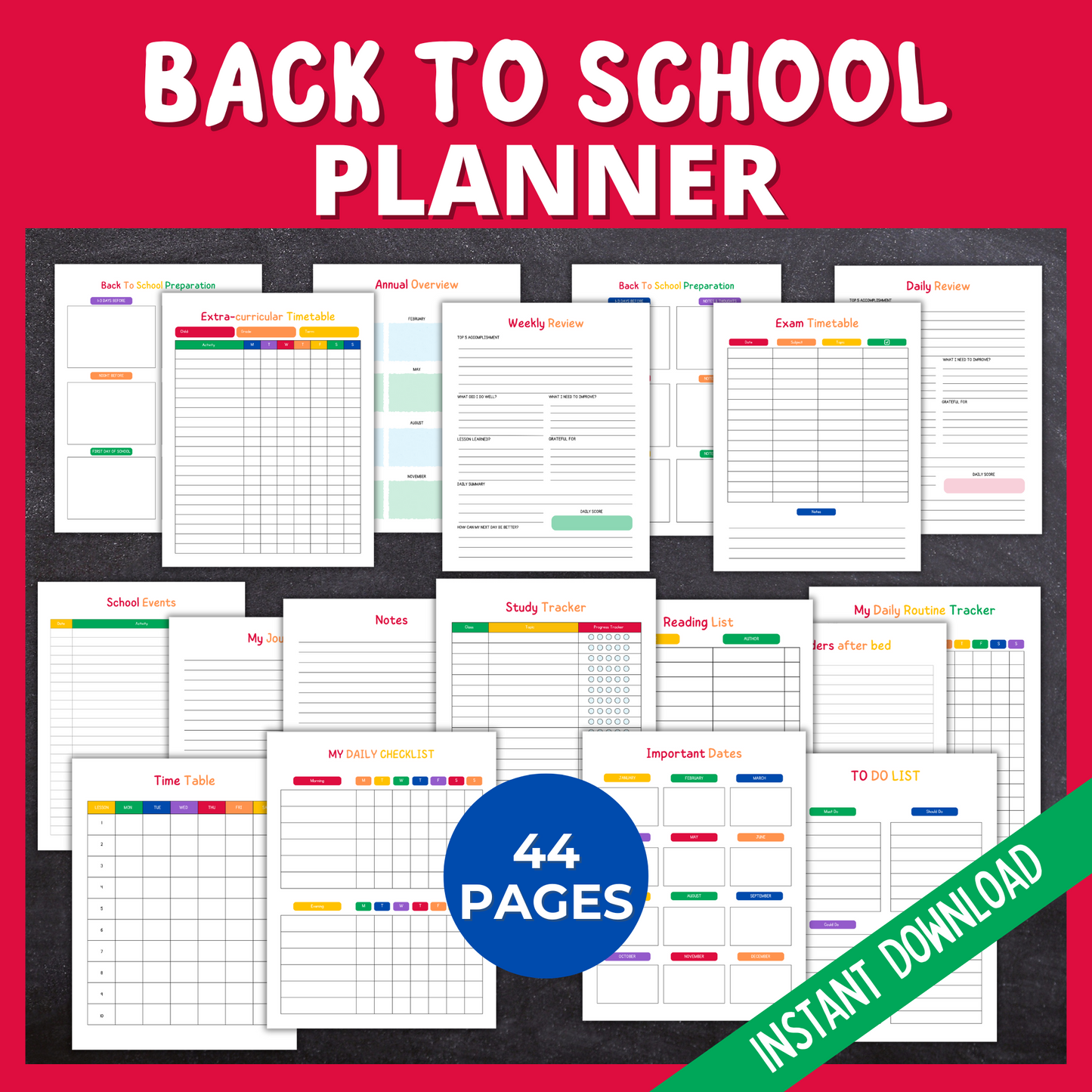 Back To School Planner