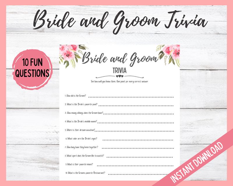 Bride and Groom Trivia