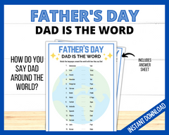 Father's Day Printable Game Language around the world