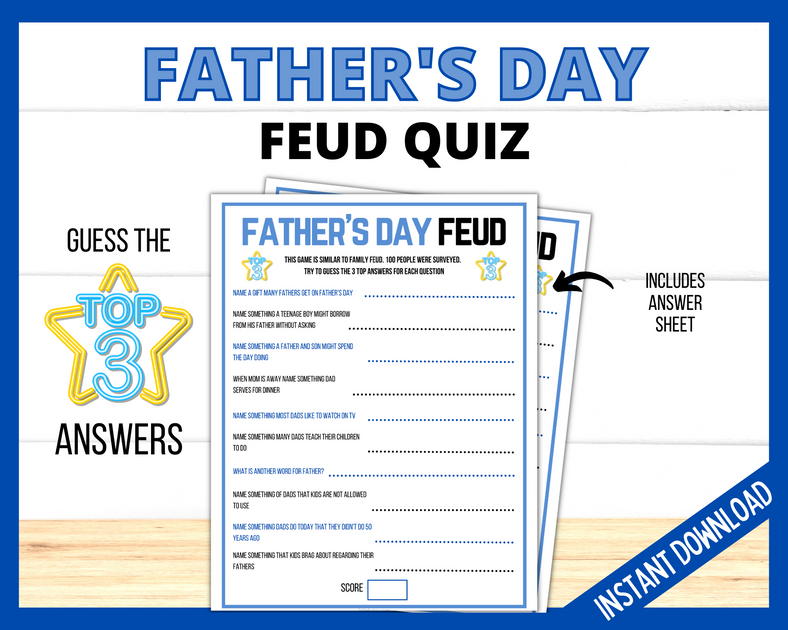 Father's Day Feud Printable Game Fun Family Activity for -  Portugal