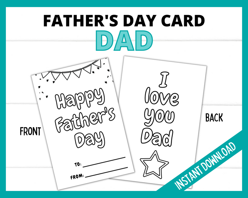 Printable Fill in the Blanks Fathers Day card