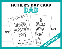 Printable Fill in the Blanks Fathers Day card