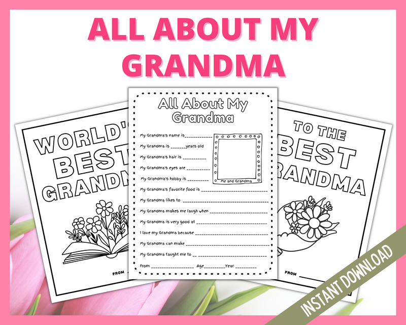 All About My Grandma Letter and coloring pages