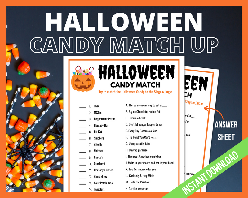 Halloween Candy Match printable game