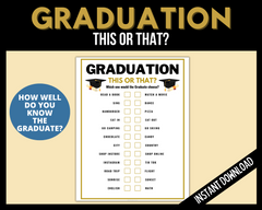 Graduation This or That Printable Game