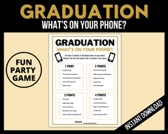 Printable Graduation Game What's on your phone