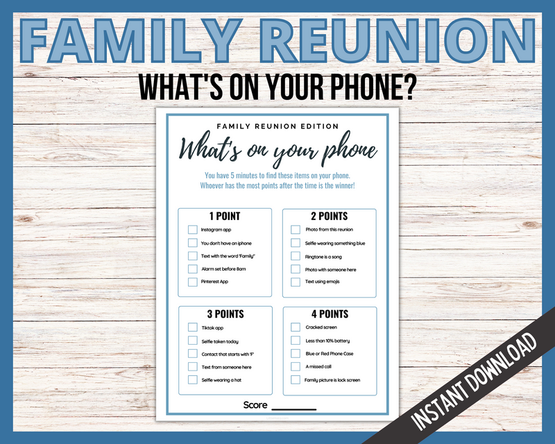 Family Reunion Whats on your phone game