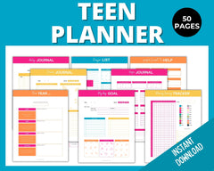 50 page printable mindset planner for teens