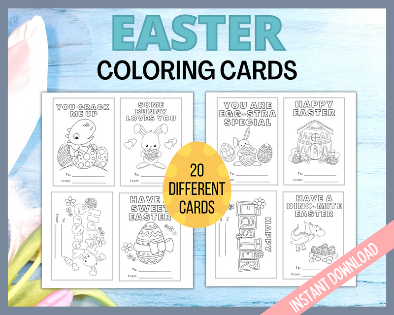 Easter Kids Coloring Cards 