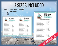 Winter riddles and jokes printable