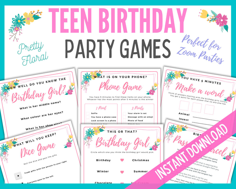 Teen Party Games - Floral