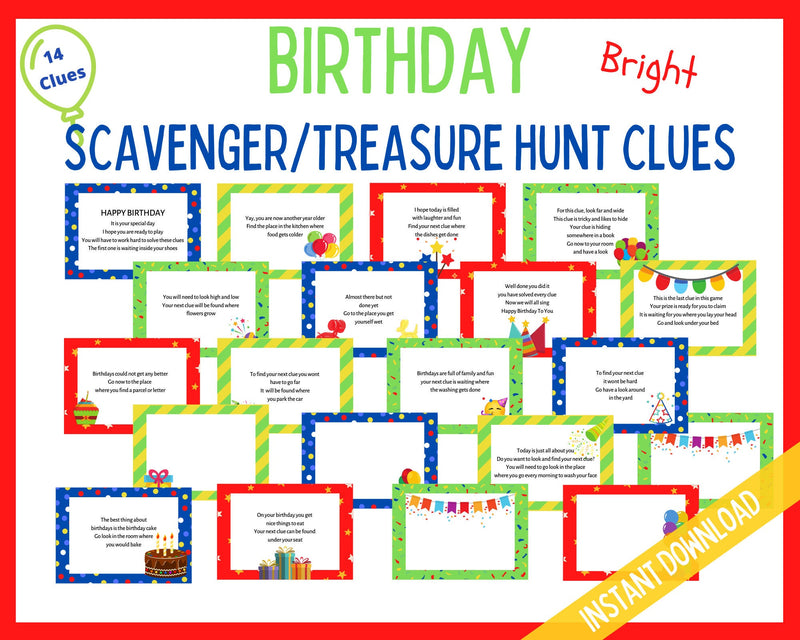 Birthday Treasure Hunt - Colorful