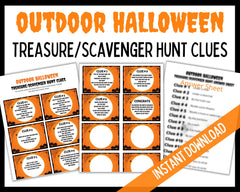 Outdoor Halloween Treasure Hunt Clues