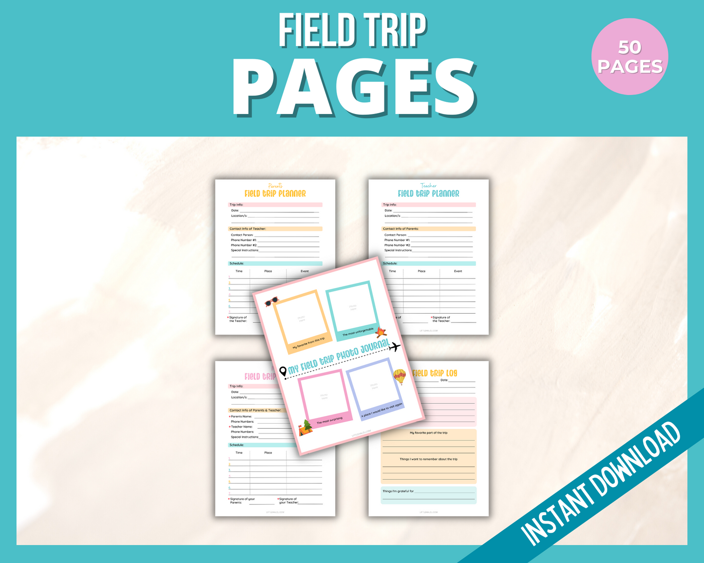 Kids Field trip pages