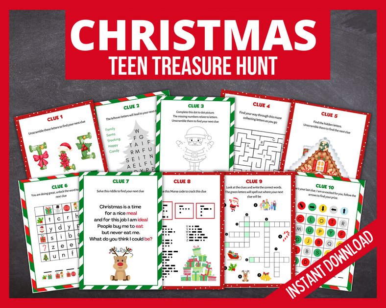 Christmas Treasure Hunt Printable - Free Download! - Me And B Make Tea