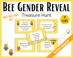 Bee gender reveal treasure Hunt