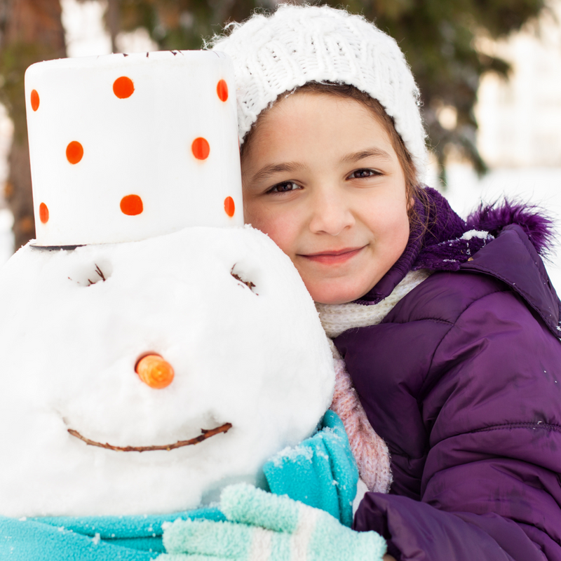 Girl with Snowman
