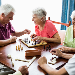 Memory Games for Seniors - elderly playing chess