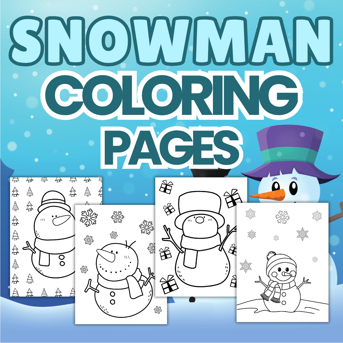 Snowman Coloring Pages | LittleHaloJ