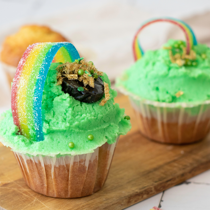 St Patrick's Day Rainbow Cupcakes