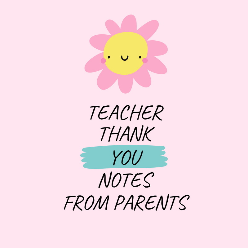 Teacher Thank You Notes From Parents