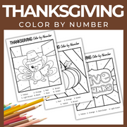 Thanksgiving Color by Number (Free Printable)