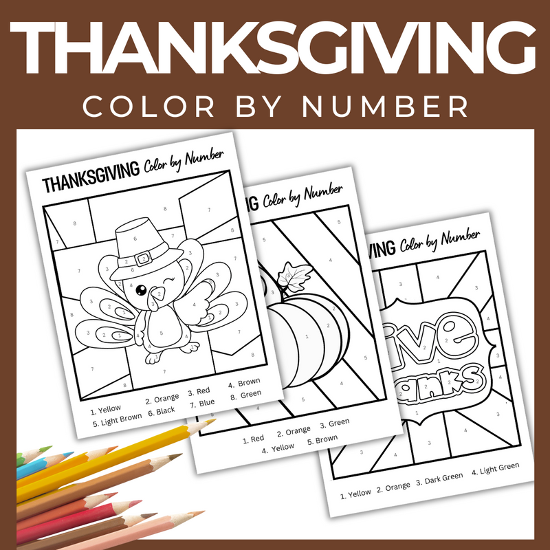 Thanksgiving Color by Number (Free Printable)