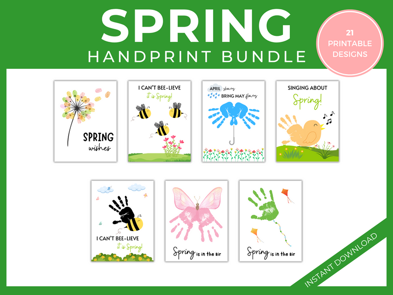 Spring Handprint Craft Bundle Printable