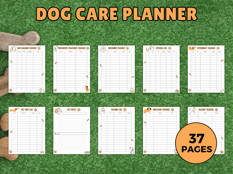 Printable Dog Care Planner