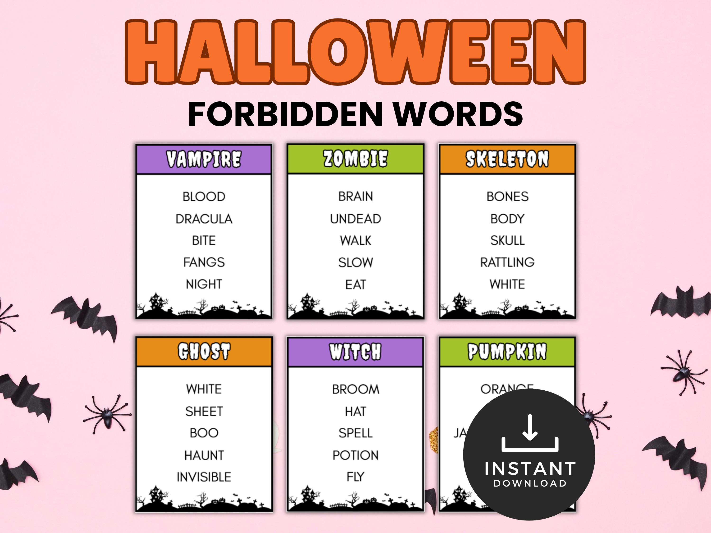 Halloween Taboo Forbidden Words Game