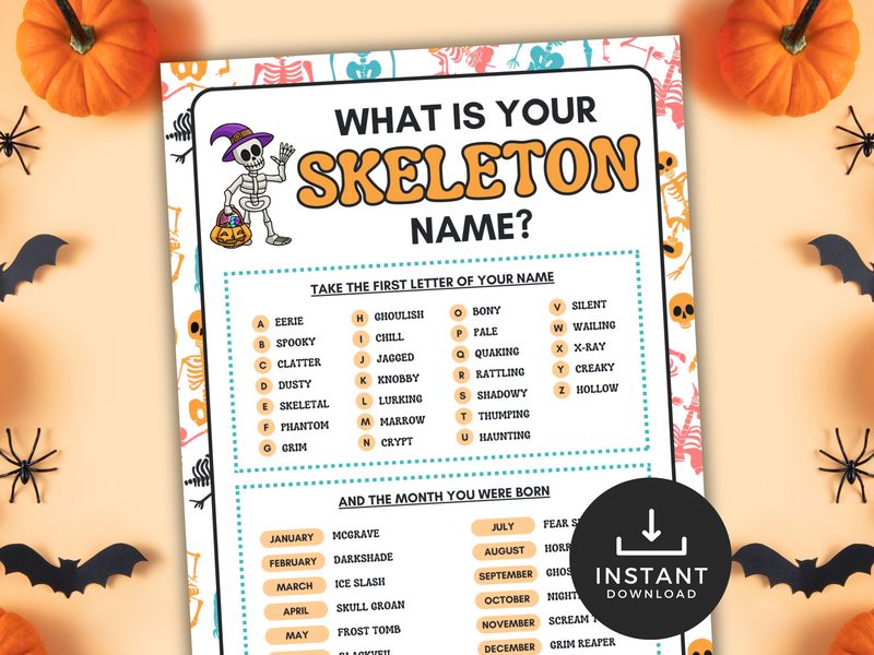 What's your Skeleton name Game