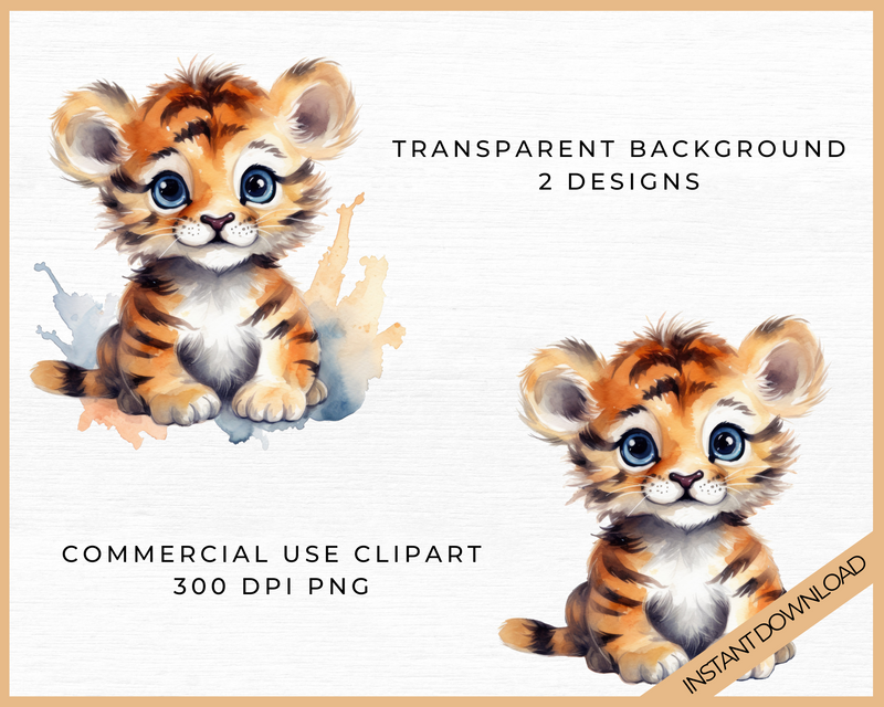 Baby Tiger Commercial Use Clipart