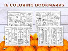 Thanksgiving Coloring Bookmarks