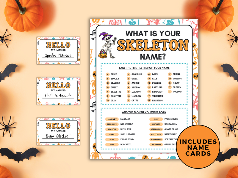 What's your Skeleton name Game
