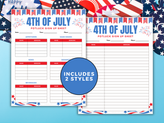 4th of July Potluck Sign-Up Sheet
