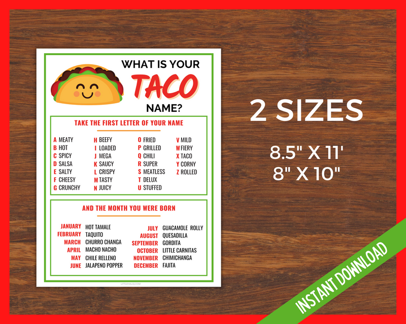 What is your taco name sign