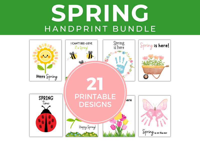 Spring Handprint Craft Bundle Printable