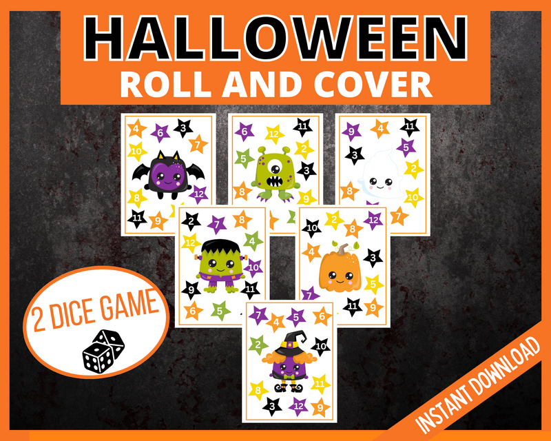 Halloween Roll and Cover Dice Games