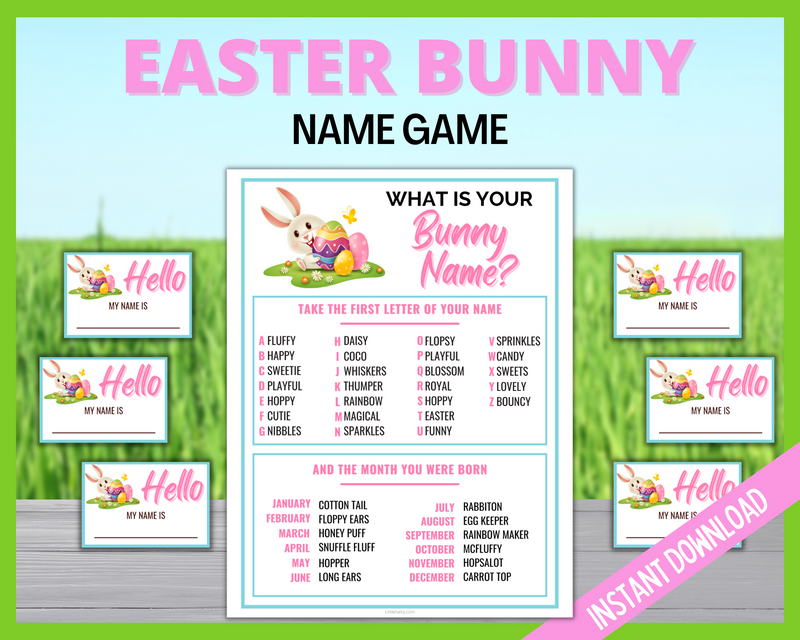 What is your Easter Bunny Name Printable Game