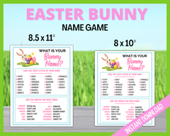 What is your Easter Bunny Name Printable Game