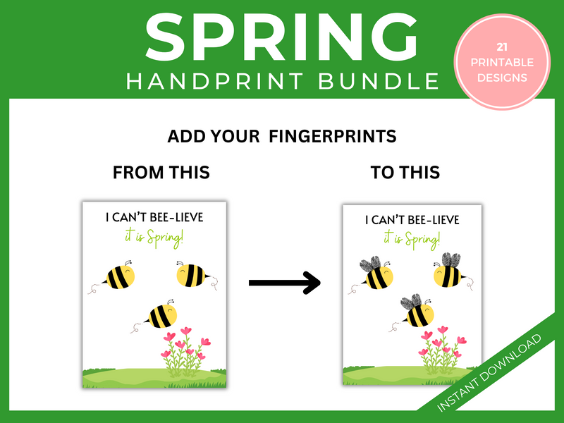 Spring Handprint Craft Bundle Printable