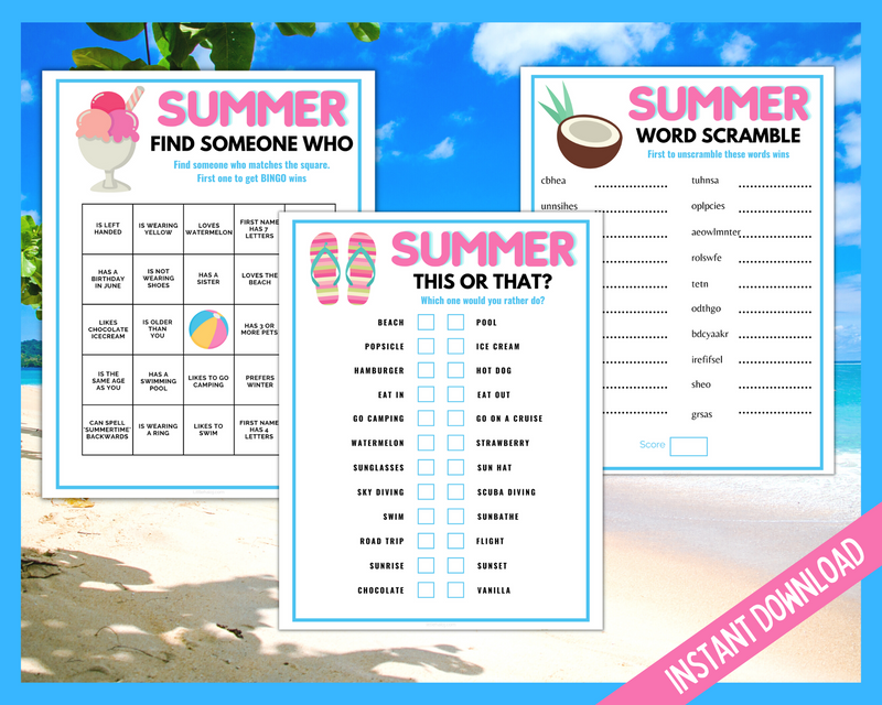 Summer Printable games bundle