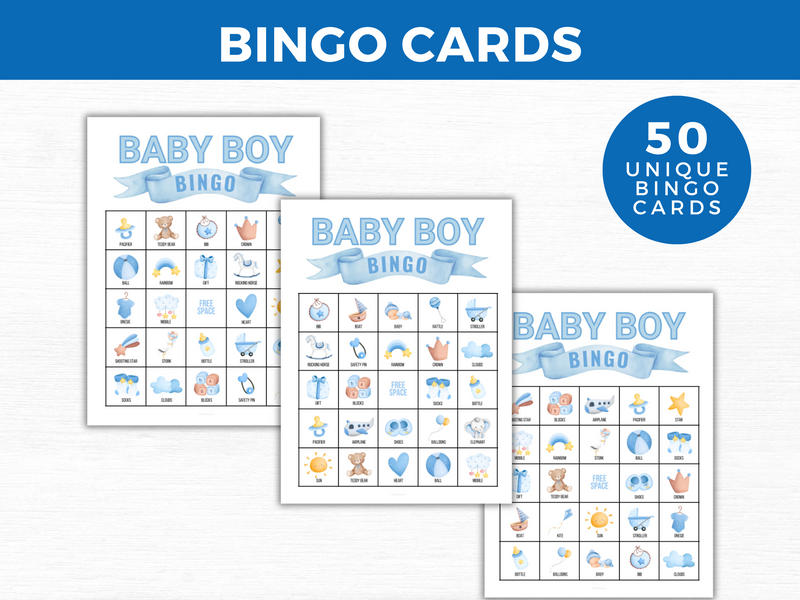 Baby Boy Blue Bingo Cards