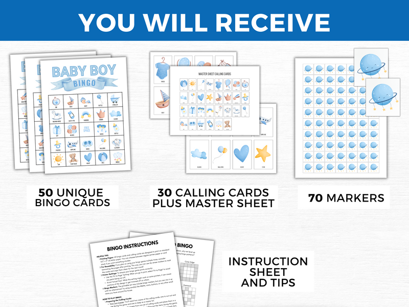 Printable Baby Boy Bingo Game