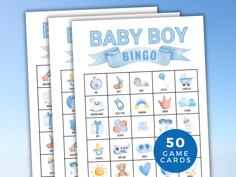 Blue Baby boy Bingo Cards